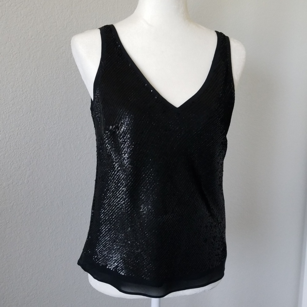 Banana Republic Sequined Double Vee Tank